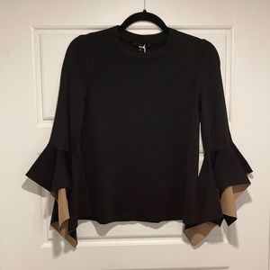 Classy black top with beige sleeves